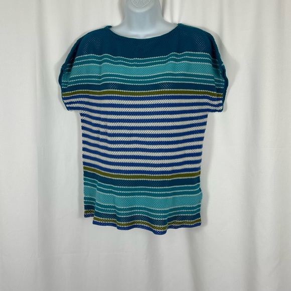 Tops - Tommy Bahama Cotton loose weave striped short sleeve shirt S
